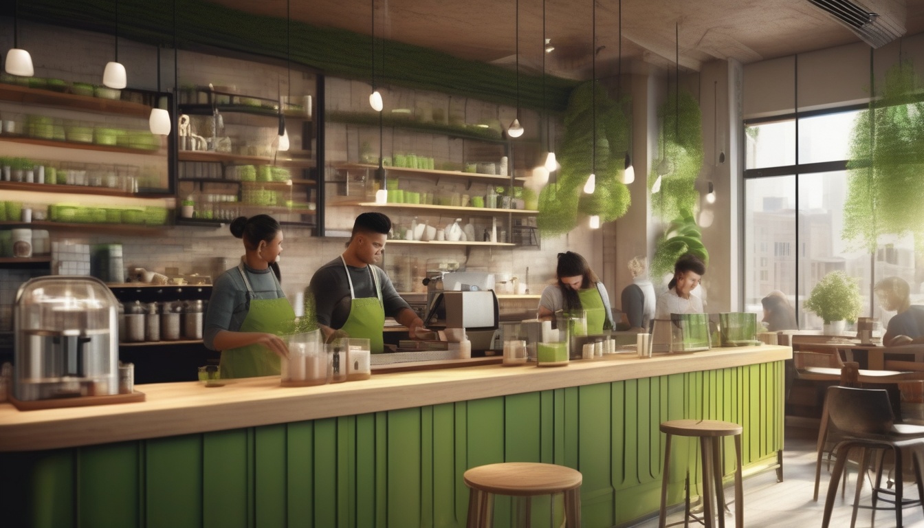 海外カフェで抹茶ラテを楽しむ若い顧客たち。世界に広がる抹茶消費の現場
